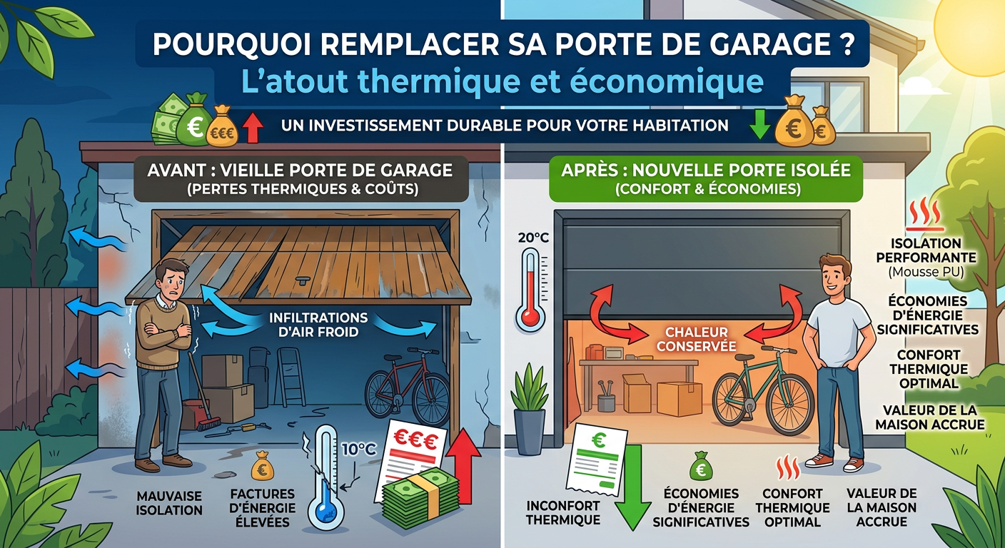 Pourquoi remplacer sa porte de garage ? L&rsquo;atout thermique et économique